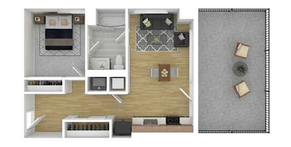 1C Floor Plan at Channel House, Oakland