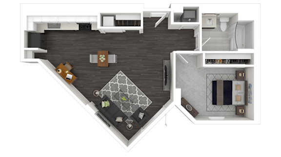 1E2 Floor Plan at Channel House, Oakland