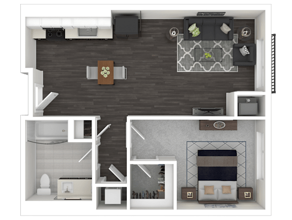 1F Floor Plan at Channel House, Oakland, California