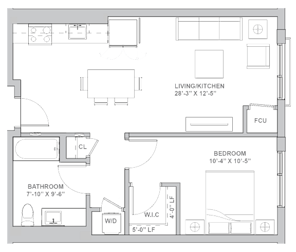 1F Floor Plan at Channel House, Oakland, 94607
