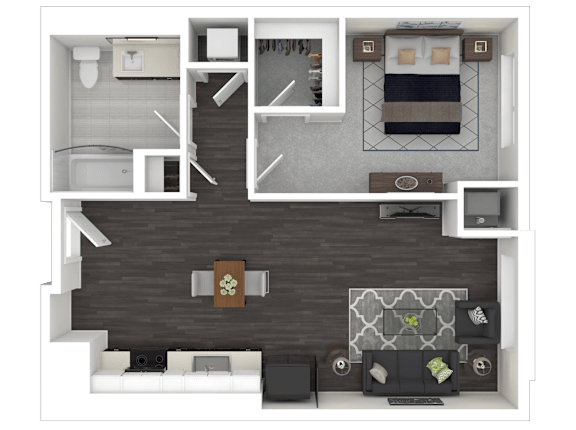 1F1 Floor Plan at Channel House, Oakland, 94607