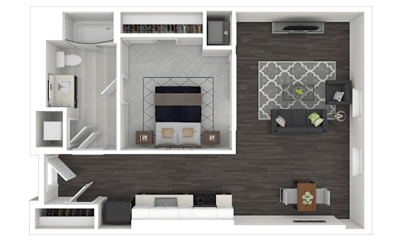 1G1 Floor Plan at Channel House, Oakland, California