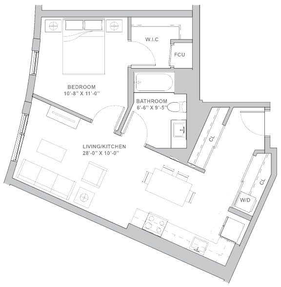 1I Floor Plan at Channel House, Oakland, CA, 94607
