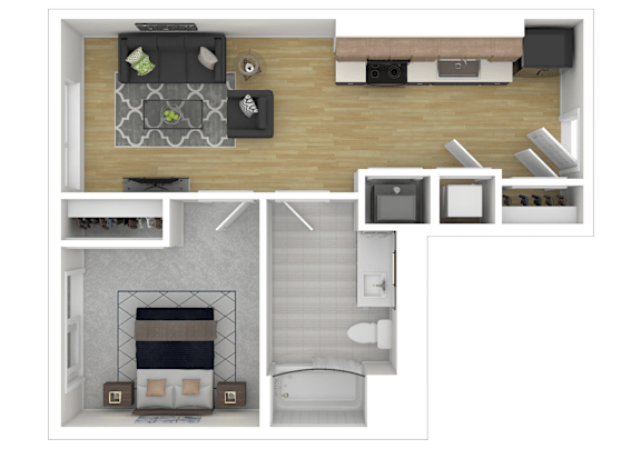 1L Floor Plan at Channel House, Oakland, CA