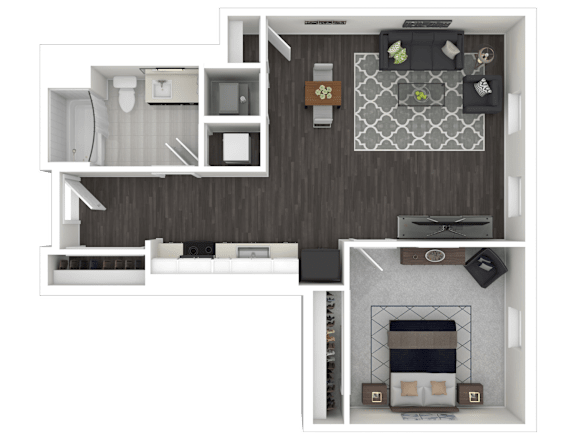 1M Floor Plan at Channel House, Oakland