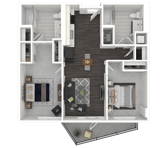 2B Floor Plan at Channel House, Oakland