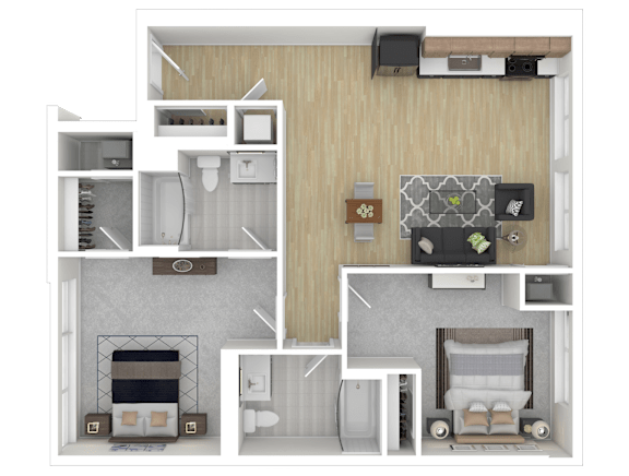 2C1 Floor Plan at Channel House, Oakland, CA, 94607