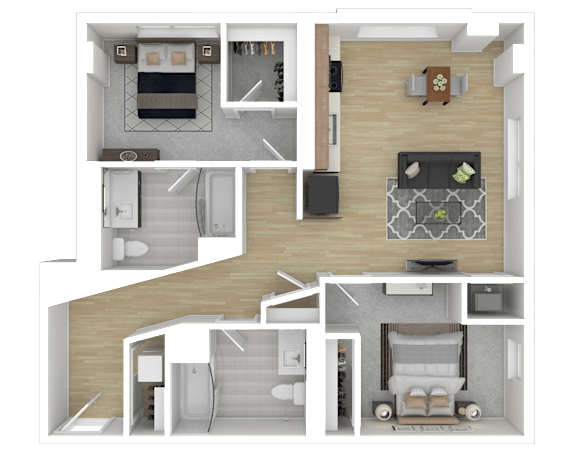 2E Floor Plan at Channel House, Oakland, California