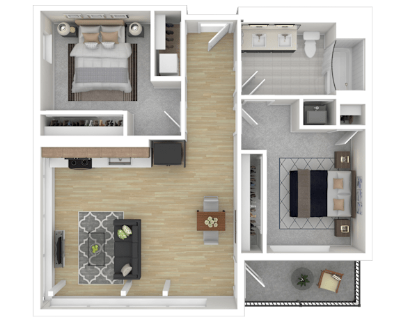 2G Floor Plan at Channel House, Oakland, 94607