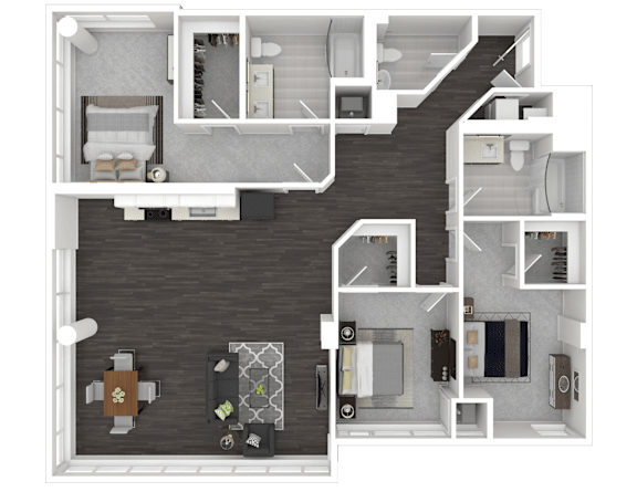 3A Floor Plan at Channel House, Oakland