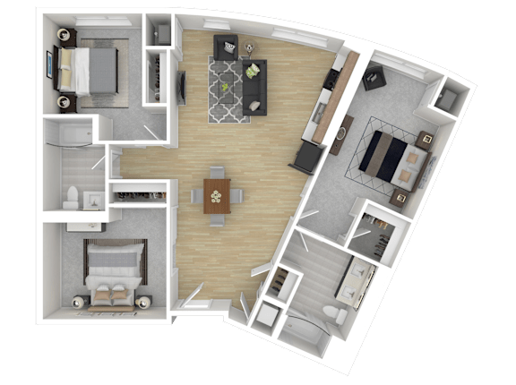 3C Floor Plan at Channel House, Oakland