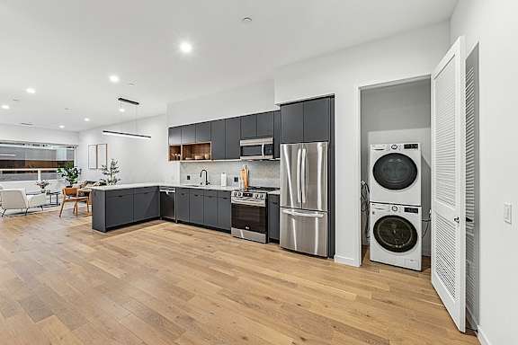 Kitchen and laundry room at 701 Hudson, Los Angeles, CA, 90005