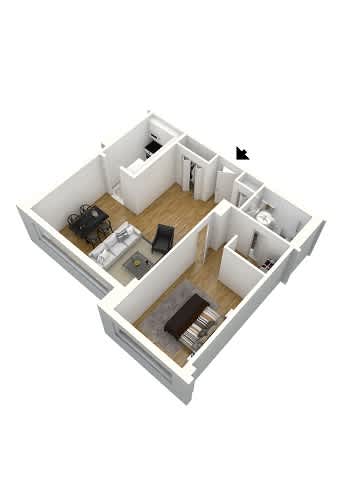 A1A Floor Plan at Ashlawn at Southern Towers, Alexandria, 22311