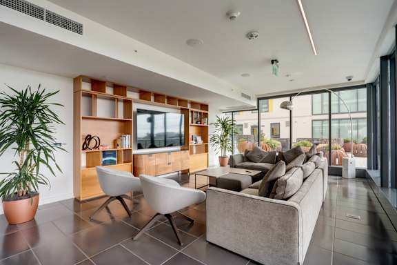 Lounge With TV at Channel House, Oakland, 94607