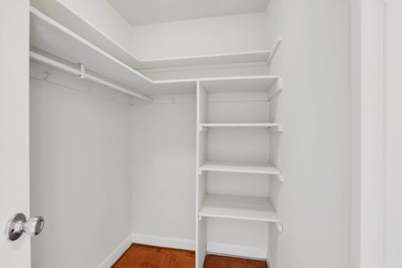 White shelving unit at Monticello at Southern Towers, Alexandria, 22311