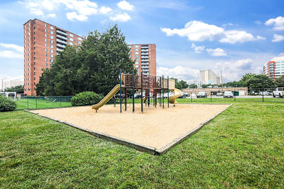 Playground with sand at Monticello at Southern Towers, Alexandria, Virginia