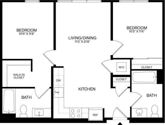 A black and white image of a floor plan for a house.