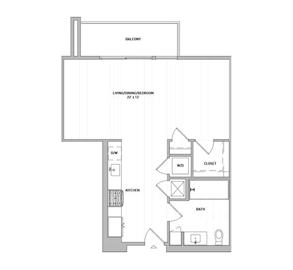 A floor plan of a residential apartment layout.