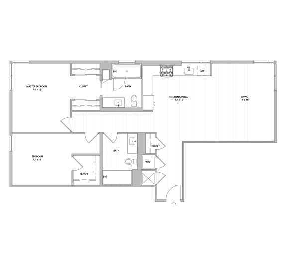 A floor plan of a house with labeled rooms.