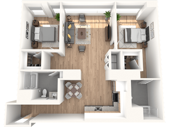 F1 floorplan at 701 Hudson, Los Angeles, CA