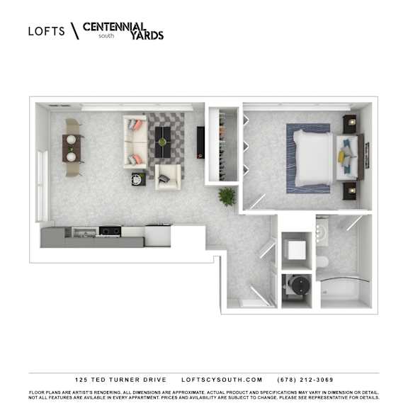 A4 Floorplan at Lofts at Centennial Yards, Georgia