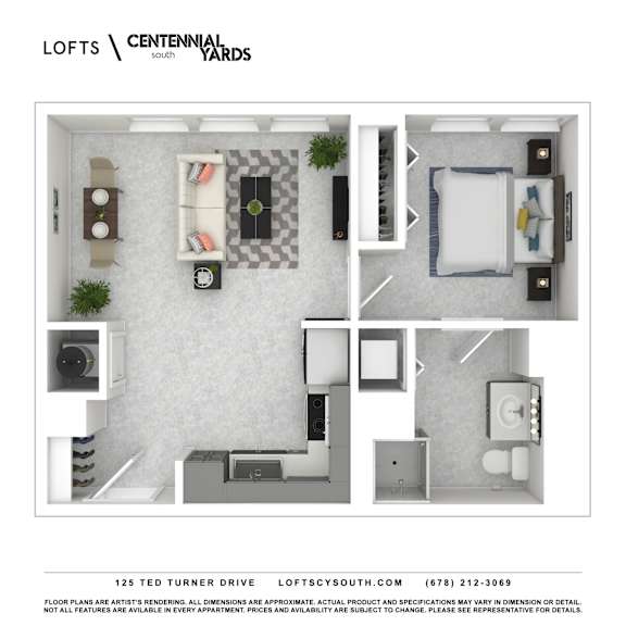 Floor Plan  A3 Floorplan at Lofts at Centennial Yards, Georgia, 30303