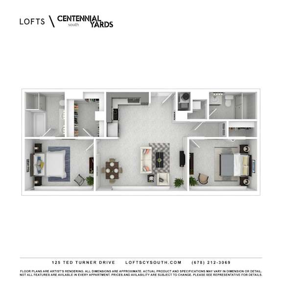 B1 Floorplan at Lofts at Centennial Yards, Atlanta