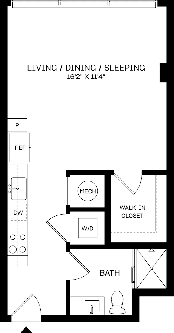 S1 Floor Plan at The Mitchell , Atlanta, 30303