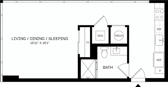 S5 Floor Plan at The Mitchell , Atlanta, Georgia