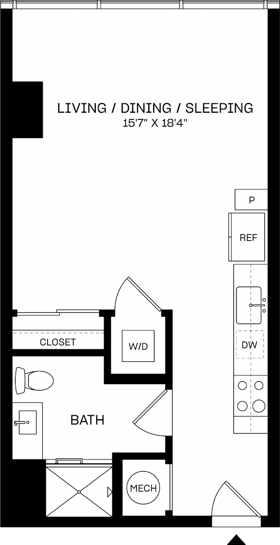 S7 Floor Plan at The Mitchell , Georgia, 30303