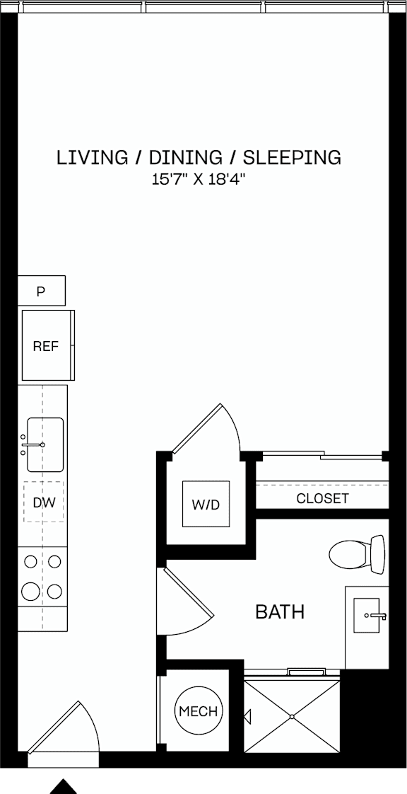 S8 Floor Plan at The Mitchell , Atlanta, GA, 30303