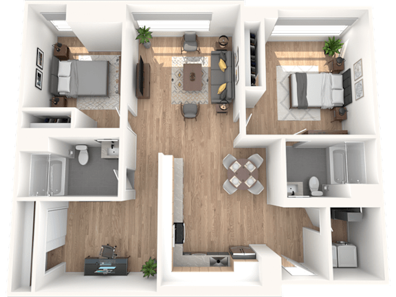 N1 floorplan at 701 Hudson, Los Angeles, California
