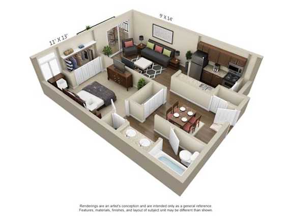 A1 Floor Plan at The Lex At Lowry, Denver, CO, 80224