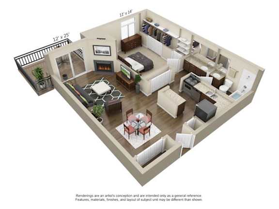 A3 Floor Plan at The Lex At Lowry, Denver