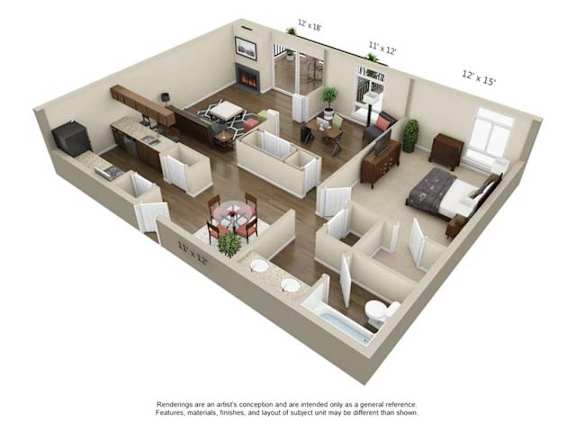 A4 Floor Plan at The Lex At Lowry, Denver, Colorado