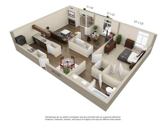 B11 Floor Plan at The Lex At Lowry, Denver, Colorado