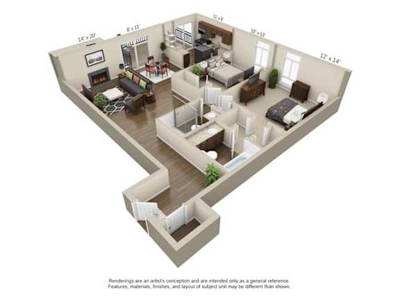 B1 Floor Plan at The Lex At Lowry, Denver