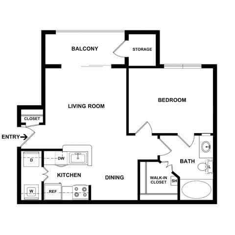 Ascot Floor Plan Ascot Floor Plan at Onyx183, Austin, TX