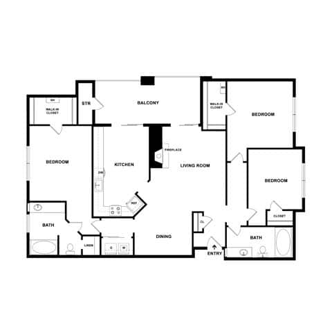 CHARLESTON Floor Plan at Onyx183, Texas