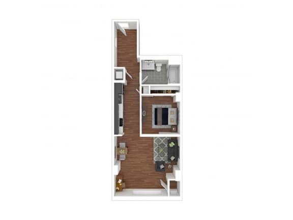 1D Floor Plan at Eleven Fifty Clay Street, California