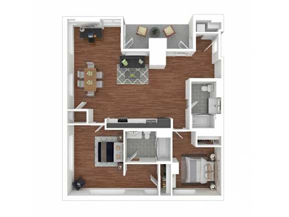 2C Floor Plan 2C Floor Plan at Eleven Fifty Clay Street, Oakland, CA