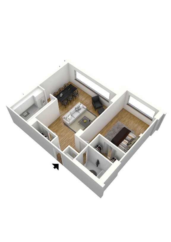 A1B Floor Plan at Stratford at Southern Towers, Alexandria, 22311