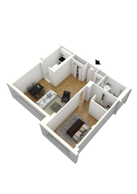 A1A Floor Plan at Stratford at Southern Towers, Alexandria, VA