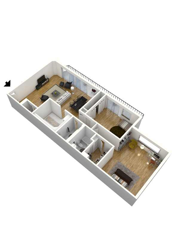 B2 Floor Plan at Stratford at Southern Towers, Alexandria, VA