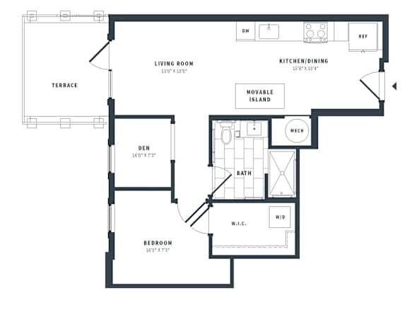 1D-A-ANSI Floor Plan at The Vale at the Parks, Washington, DC