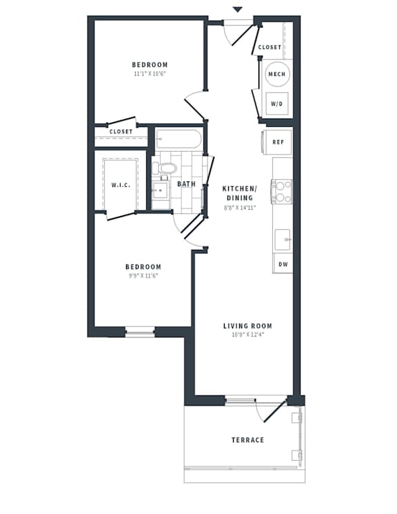 1D-D Floor Plan at The Vale at the Parks, Washington