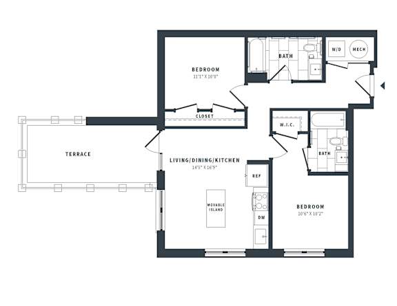 1D-G-ANSI Floor Plan at The Vale at the Parks, District of Columbia