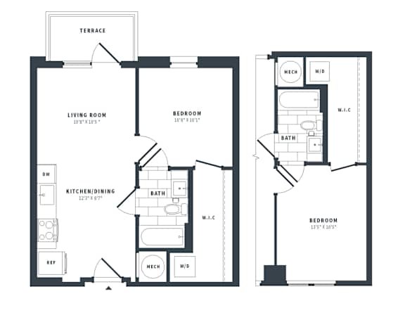 1G-0 Floor Plan at The Vale at the Parks, Washington, 20012