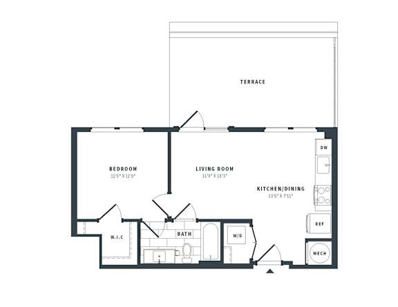 1J Floor Plan at The Vale at the Parks, Washington