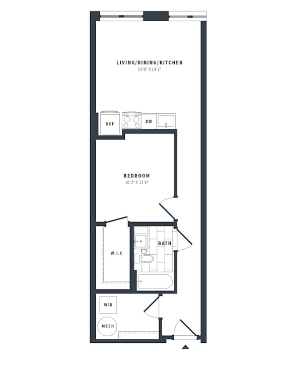 1N Floor Plan at The Vale at the Parks, Washington, DC
